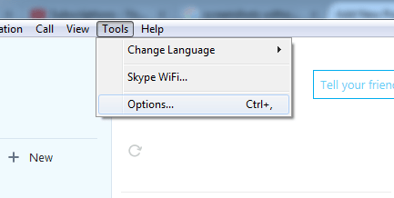 Choose Tools > Options.