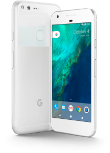 The front and back of the Pixel XL by Google.