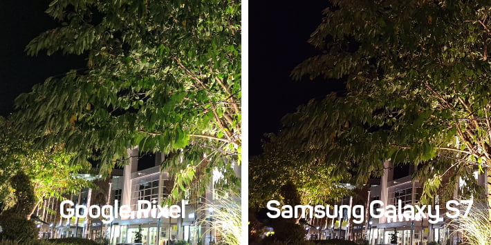pixel xl vs galaxy s7 camera night
