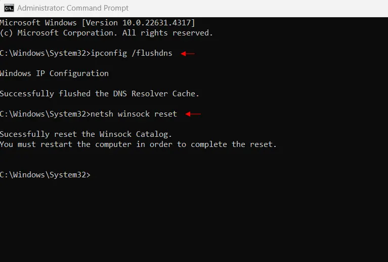 DNS Resolver Cache Flush and Winsock Reset